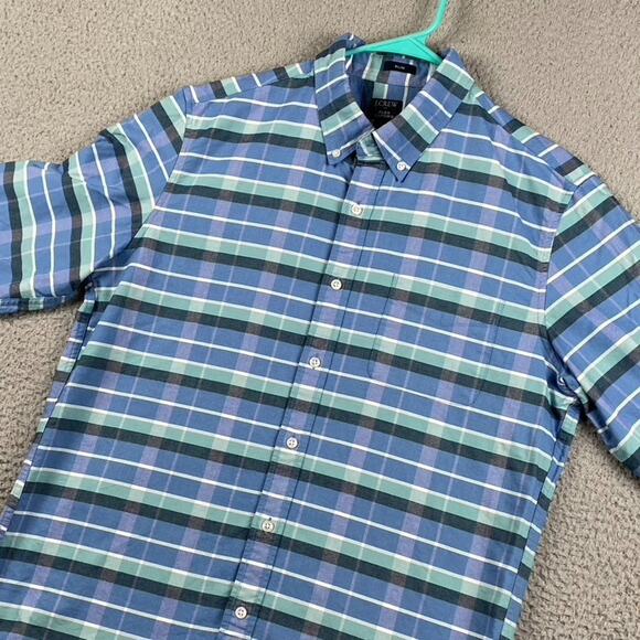 J Crew Flex Oxford Button Down Shirt Men's Large Plaid Causal Preppy Formal - Picture 9 of 13
